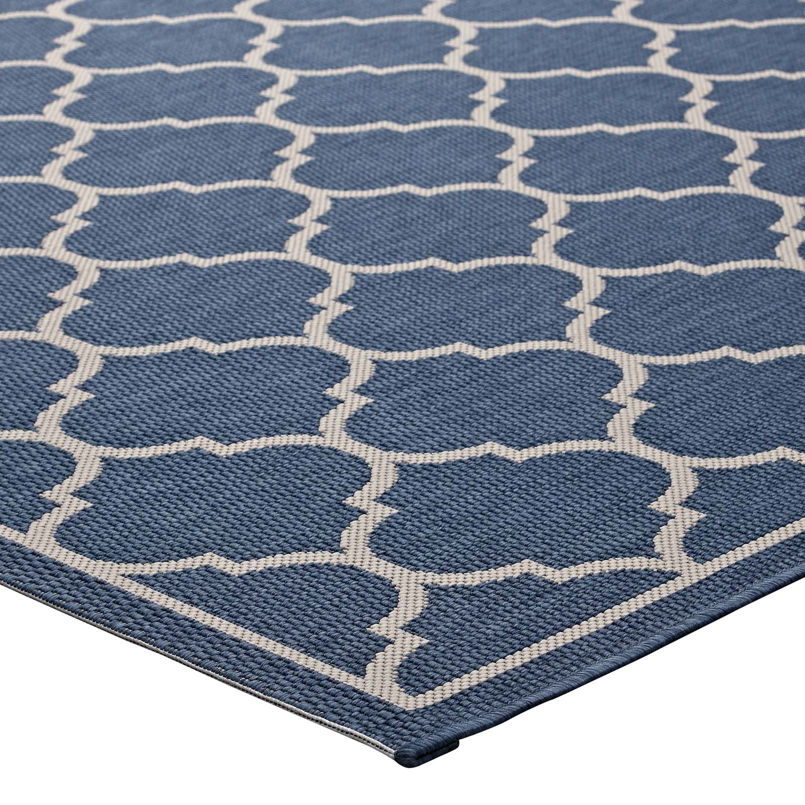 Avena Moroccan Quatrefoil Trellis 9x12 Indoor and Outdoor Area Rug By Modway | Rugs | 