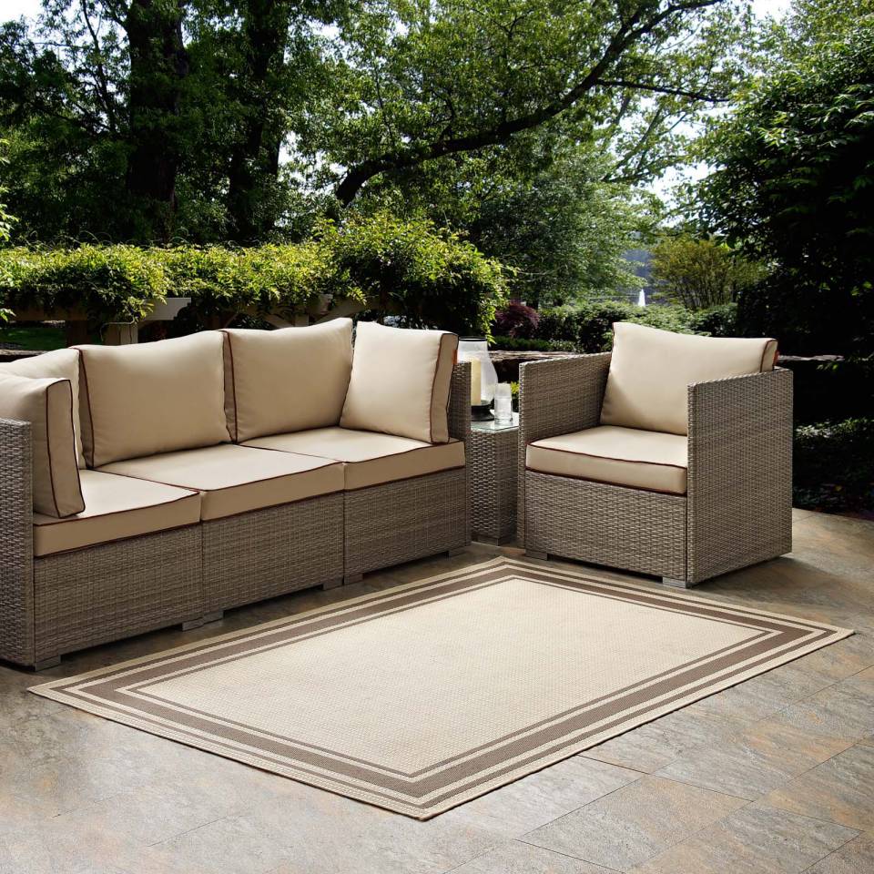 Modway Rim Solid Border 8x10 Indoor and Outdoor Area Rug | Rugs | Modishstore