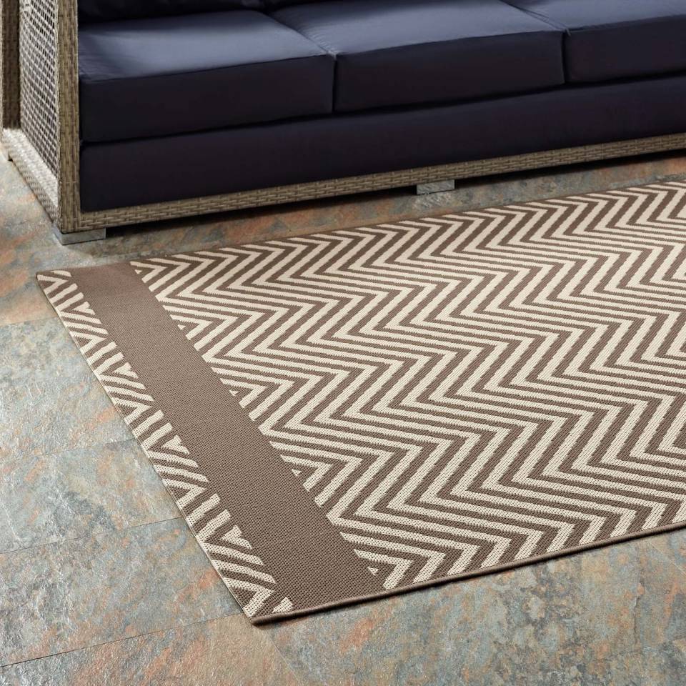 Modway Optica Chevron With End Borders 8x10 Indoor and Outdoor Area Rug | Rugs | Modishstore-6