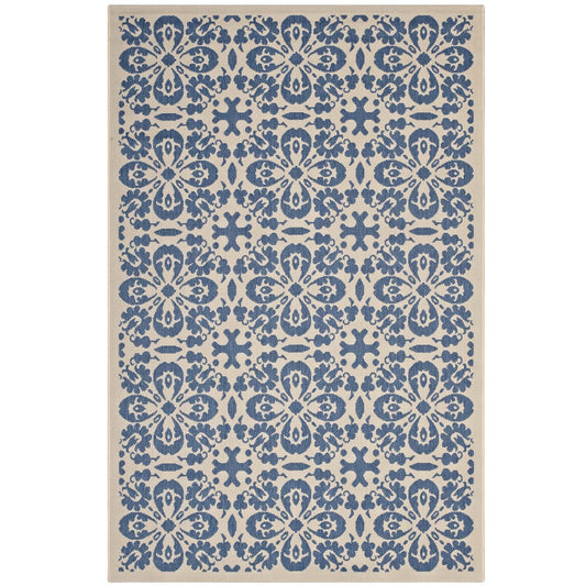Ariana Vintage Floral Trellis 9x12 Indoor and Outdoor Area Rug By Modway | Rugs