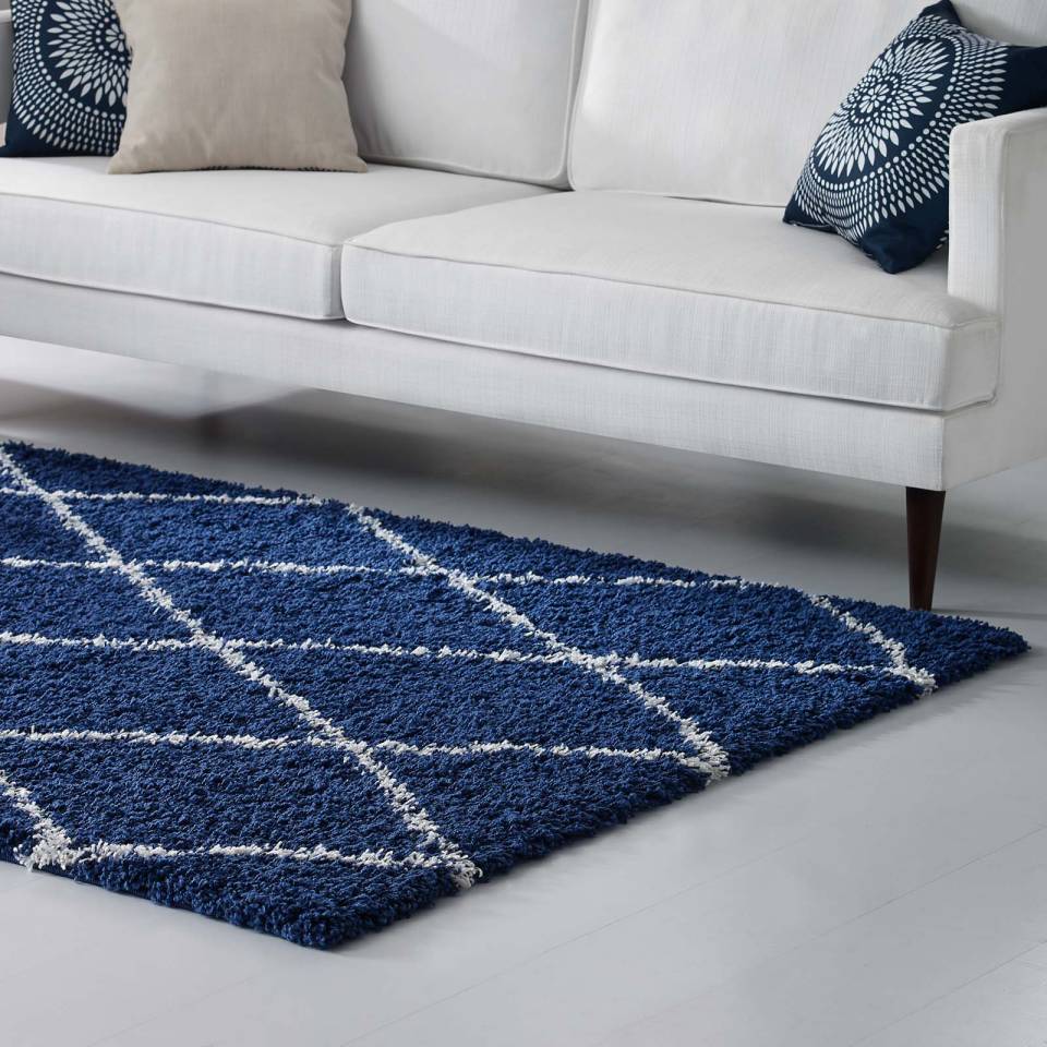Modway Toryn Diamond Lattice 5x8 Shag Area Rug | Rugs | Modishstore-6