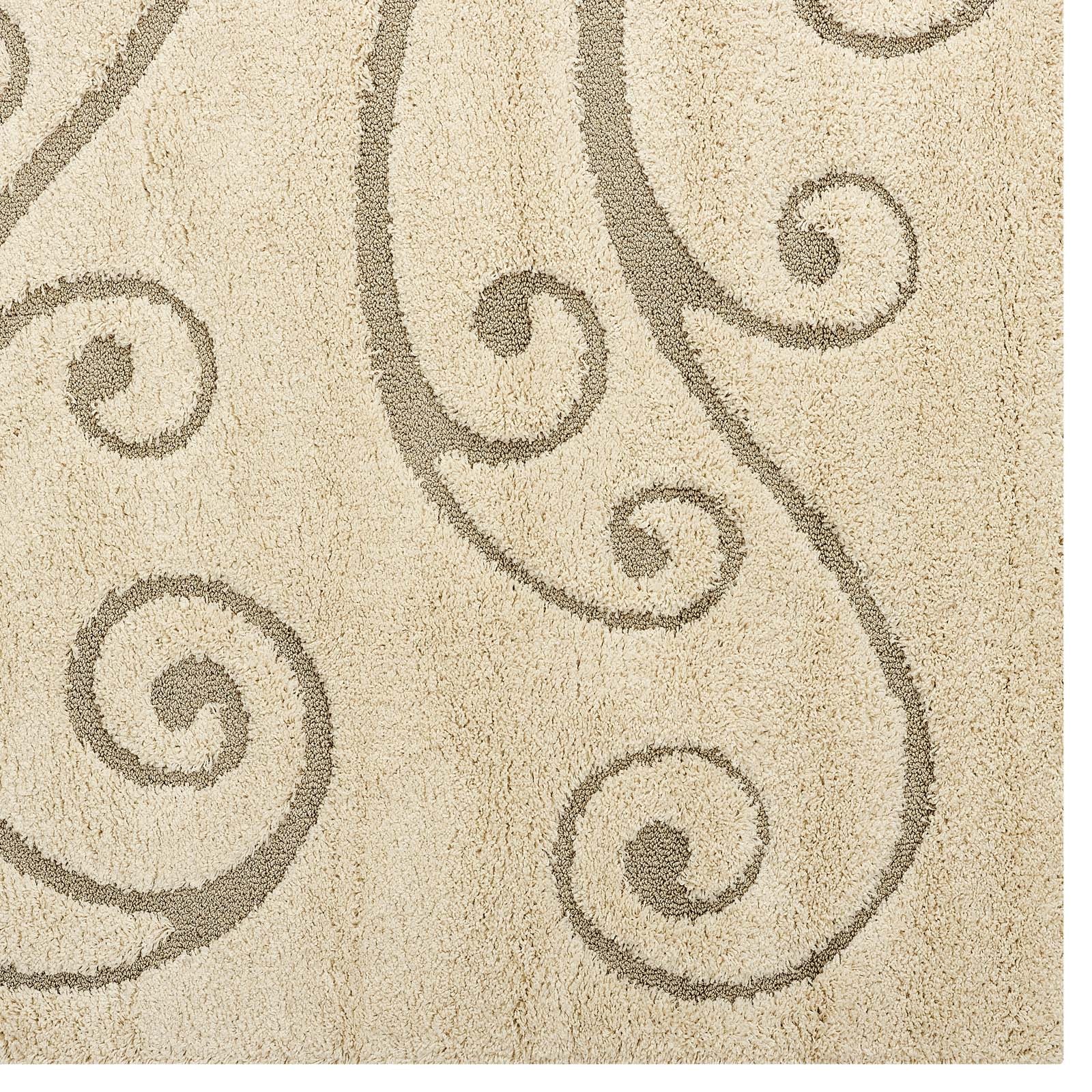 Modway Jubilant Sprout Scrolling Vine 5x8 Shag Area Rug | Rugs | Modishstore-2