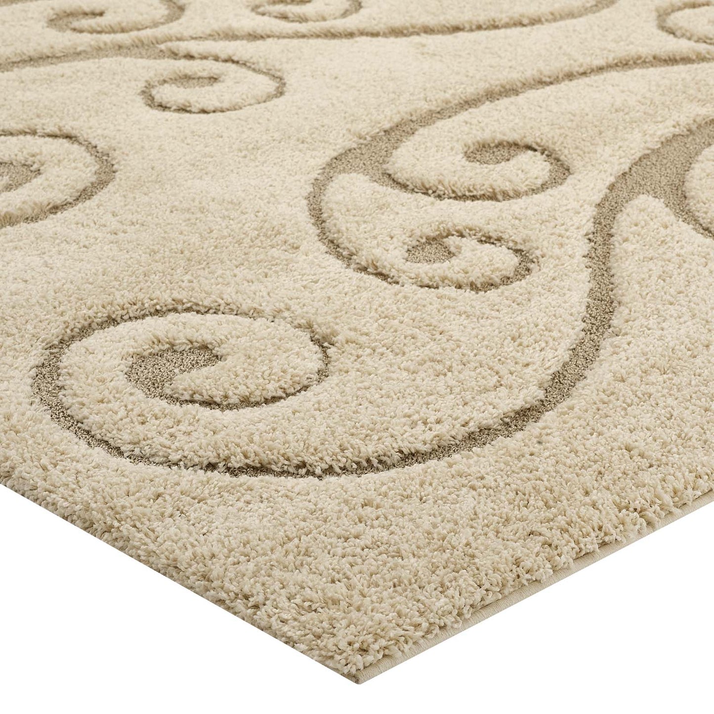 Modway Jubilant Sprout Scrolling Vine 5x8 Shag Area Rug | Rugs | Modishstore-3