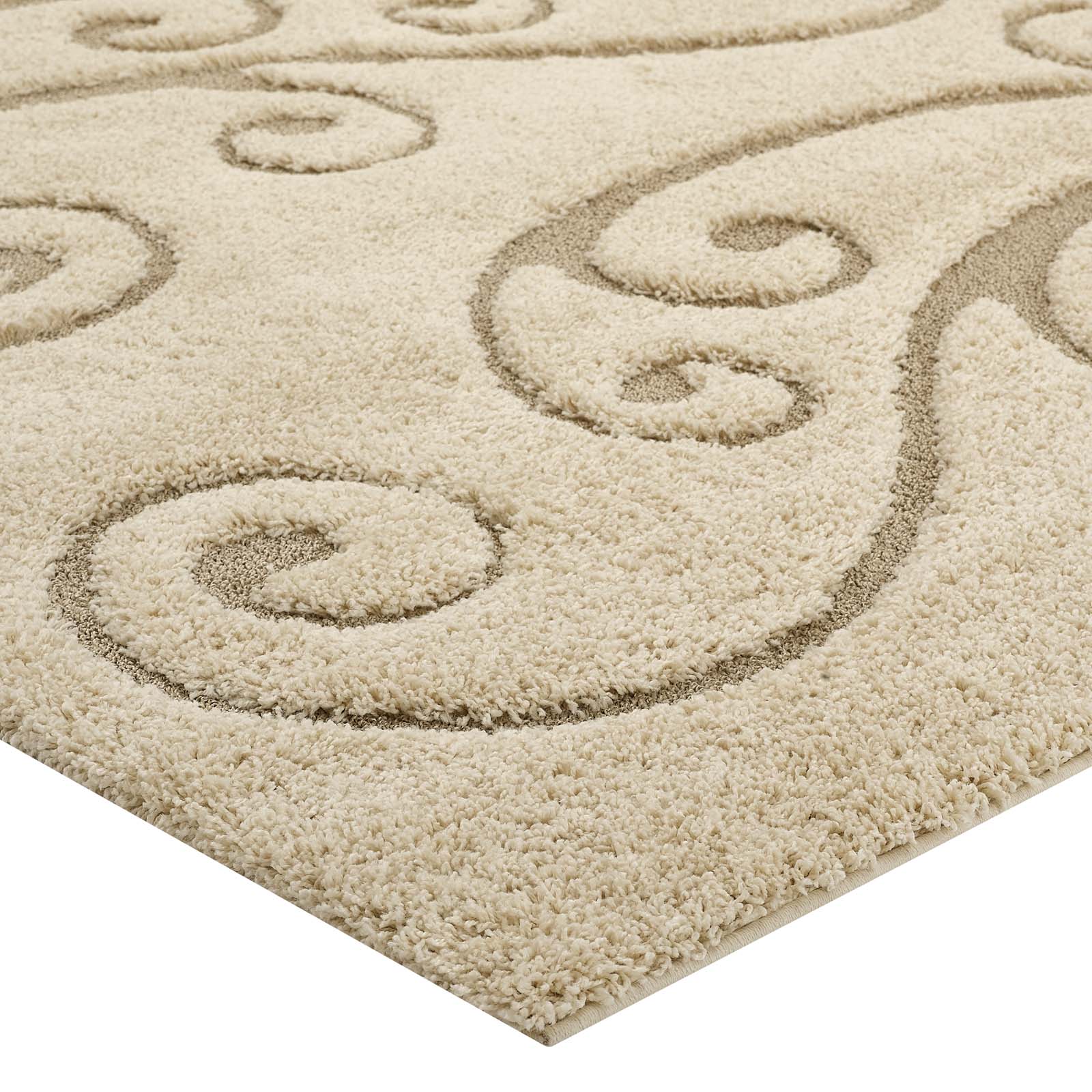 Modway Jubilant Sprout Scrolling Vine 5x8 Shag Area Rug | Rugs | Modishstore-3