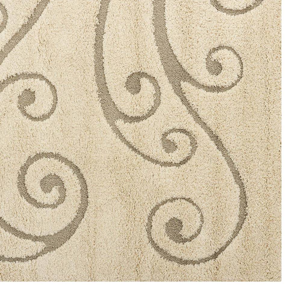Modway Jubilant Sprout Scrolling Vine 8x10 Shag Area Rug | Rugs | Modishstore-3