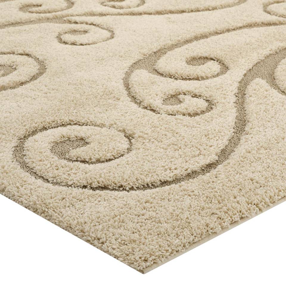 Modway Jubilant Sprout Scrolling Vine 8x10 Shag Area Rug | Rugs | Modishstore-4