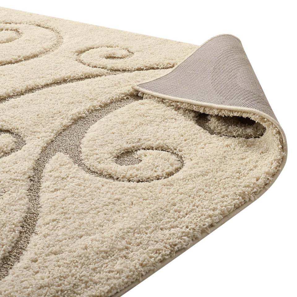 Modway Jubilant Sprout Scrolling Vine 8x10 Shag Area Rug | Rugs | Modishstore-5