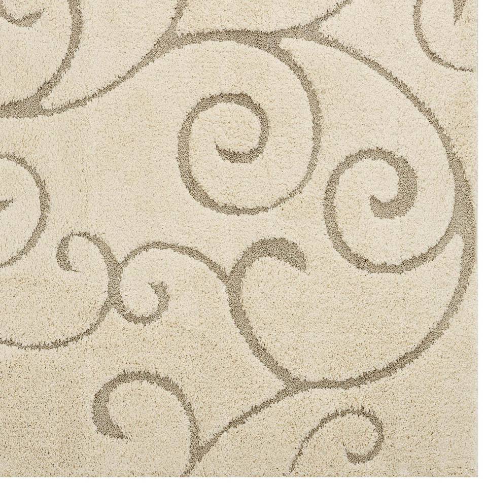 Modway Jubilant Burgeon Scrolling Vine 5x8 Shag Area Rug | Rugs | Modishstore-3