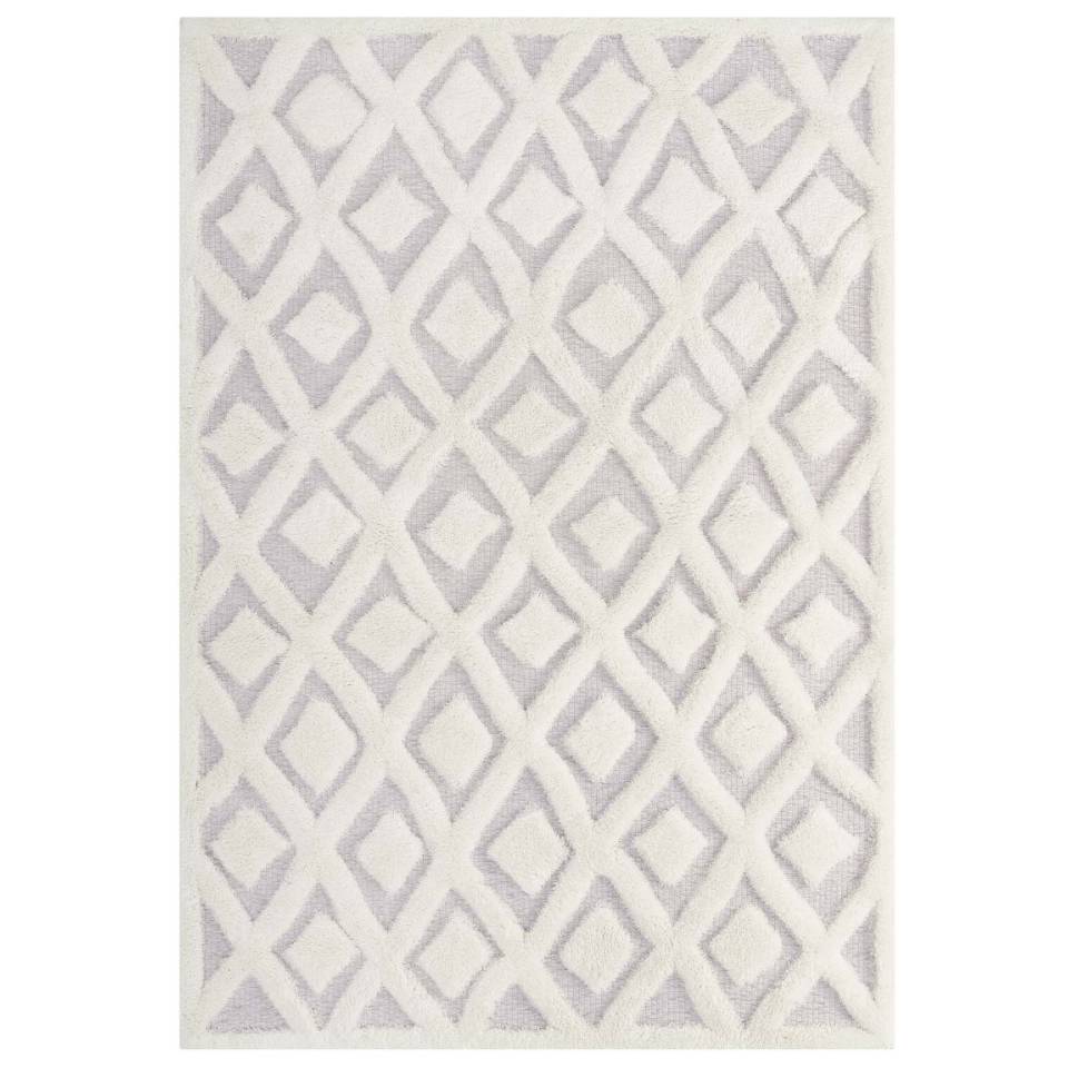 Modway Whimsical Morsel Abstract Diamond Lattice 5x8 Shag Area Rug | Rugs | Modishstore-2