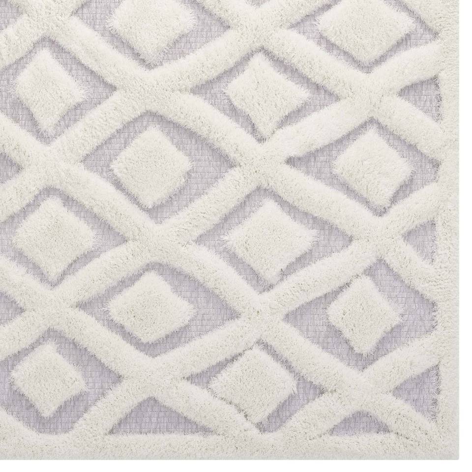 Modway Whimsical Morsel Abstract Diamond Lattice 5x8 Shag Area Rug | Rugs | Modishstore-3