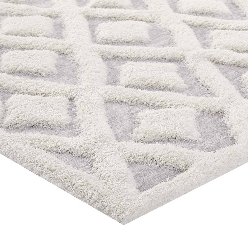Modway Whimsical Morsel Abstract Diamond Lattice 5x8 Shag Area Rug | Rugs | Modishstore-4