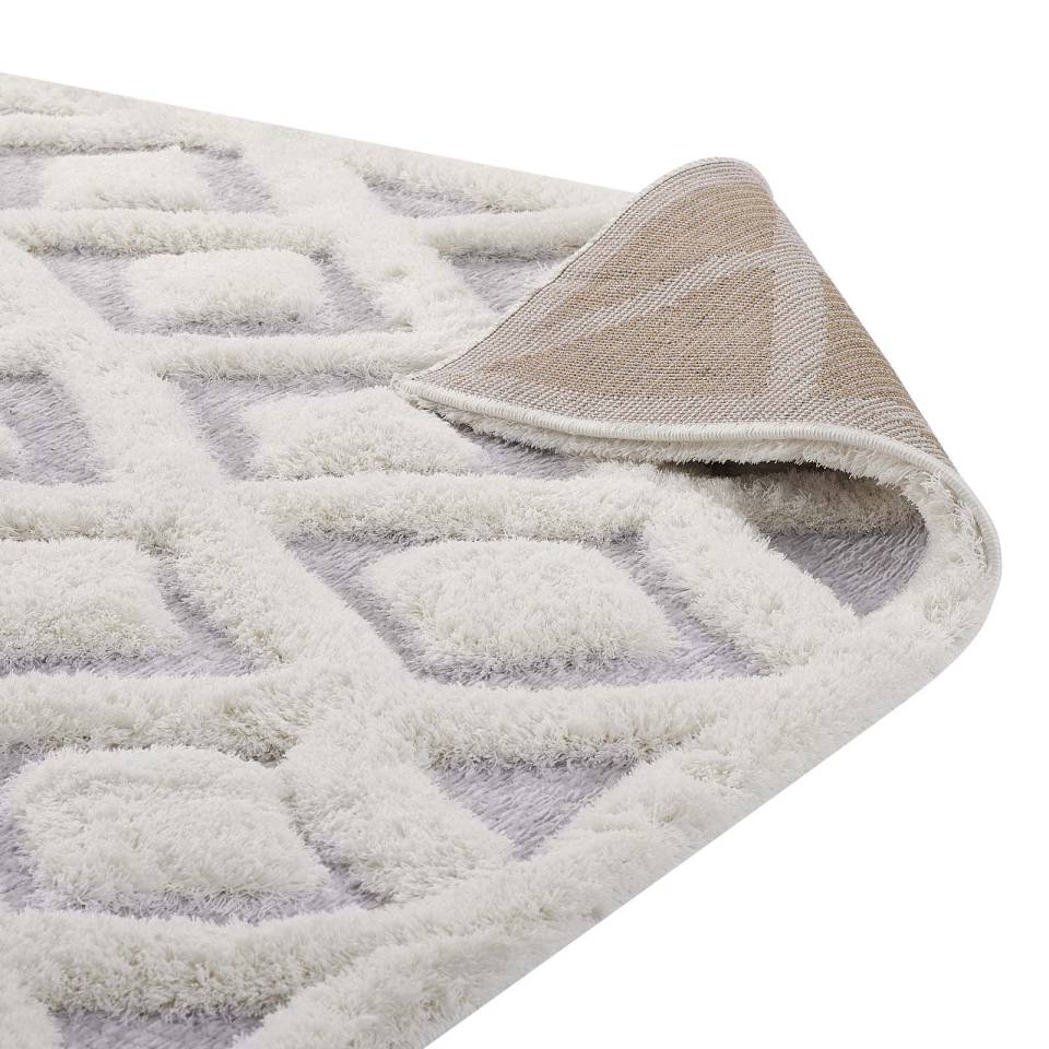 Modway Whimsical Morsel Abstract Diamond Lattice 5x8 Shag Area Rug | Rugs | Modishstore-5