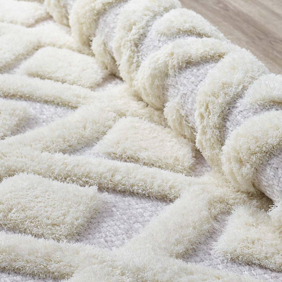 Modway Whimsical Morsel Abstract Diamond Lattice 5x8 Shag Area Rug | Rugs | Modishstore-7