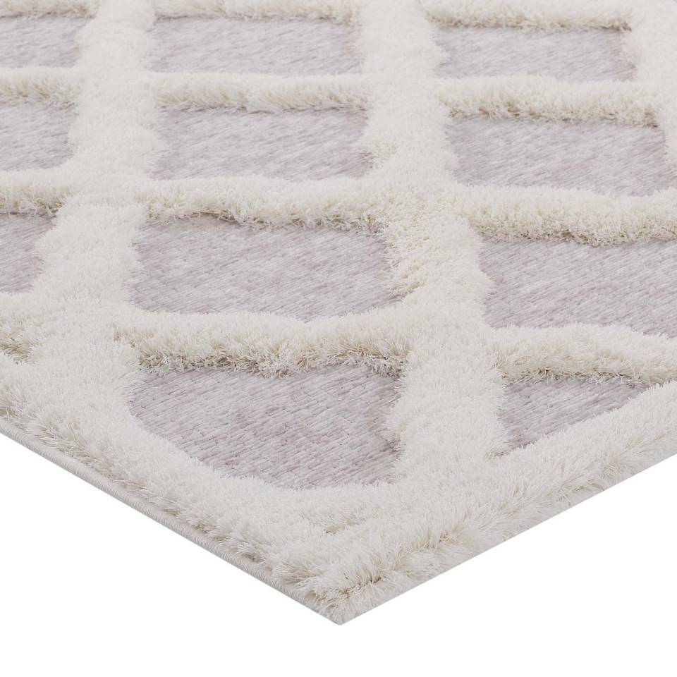 Modway Whimsical Regale Abstract Moroccan Trellis 5x8 Shag Area Rug | Rugs | Modishstore-4