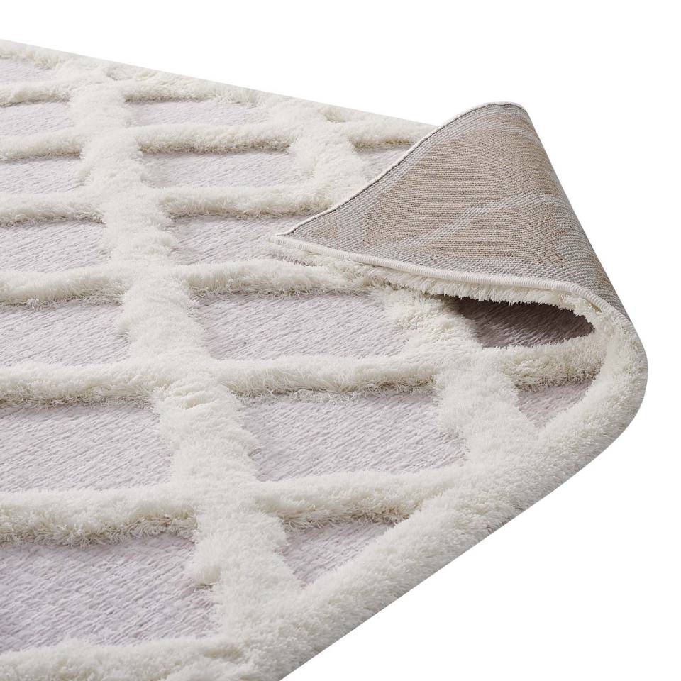 Modway Whimsical Regale Abstract Moroccan Trellis 5x8 Shag Area Rug | Rugs | Modishstore-5