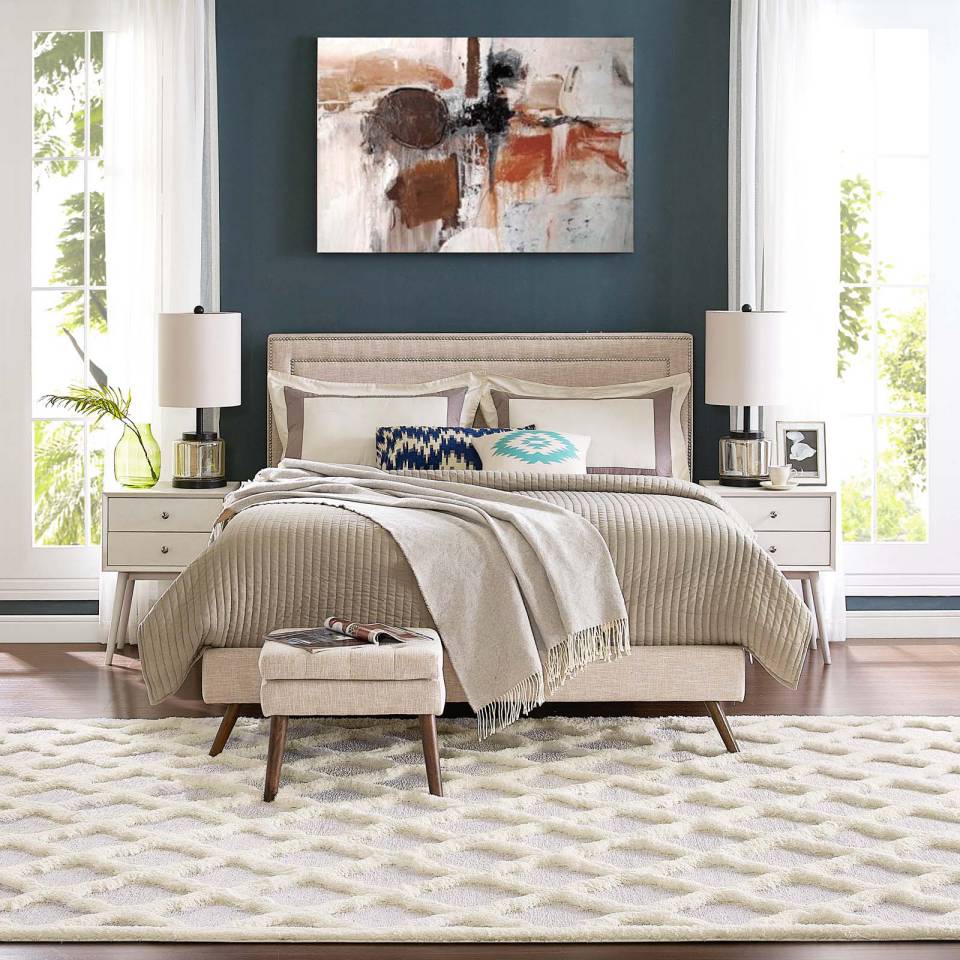 Modway Whimsical Regale Abstract Moroccan Trellis 5x8 Shag Area Rug | Rugs | Modishstore
