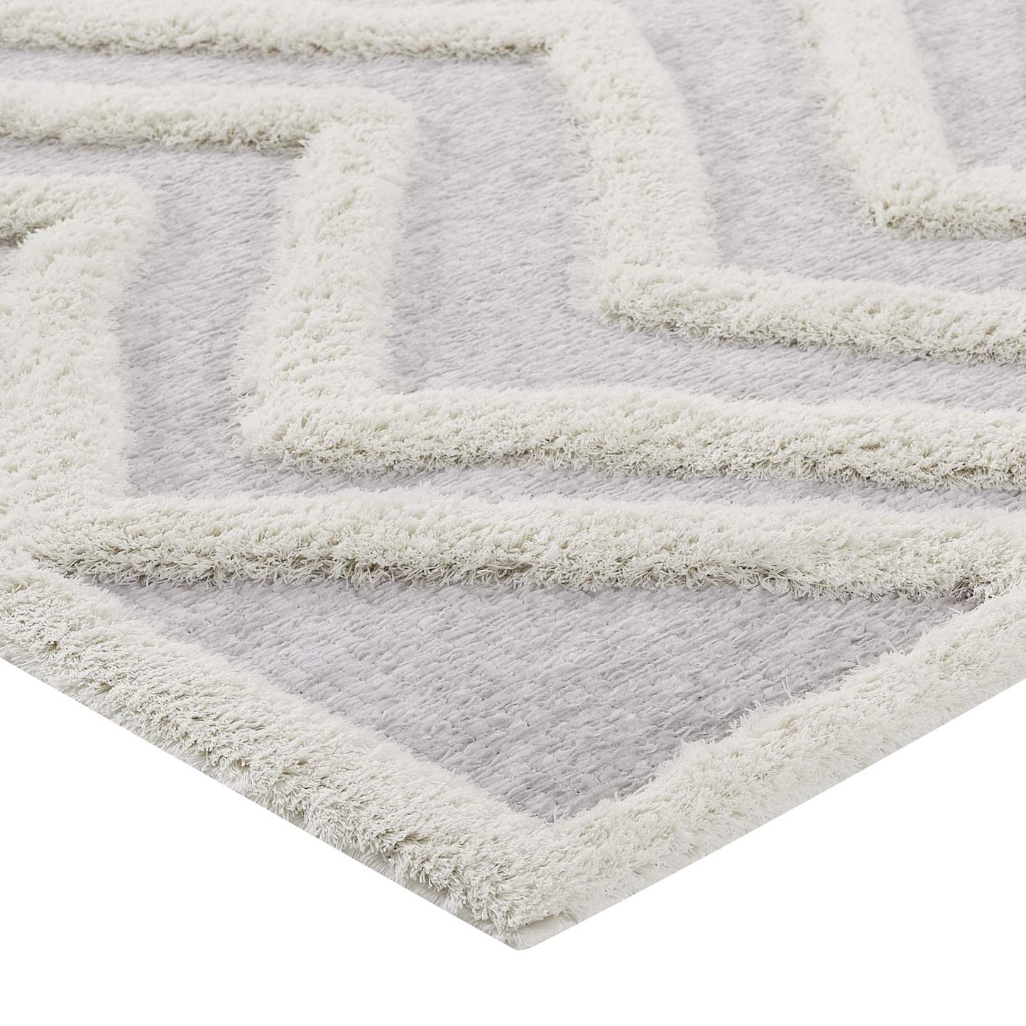 Modway Whimsical Pathway Abstract Chevron 5x8 Shag Area Rug | Rugs | Modishstore-3