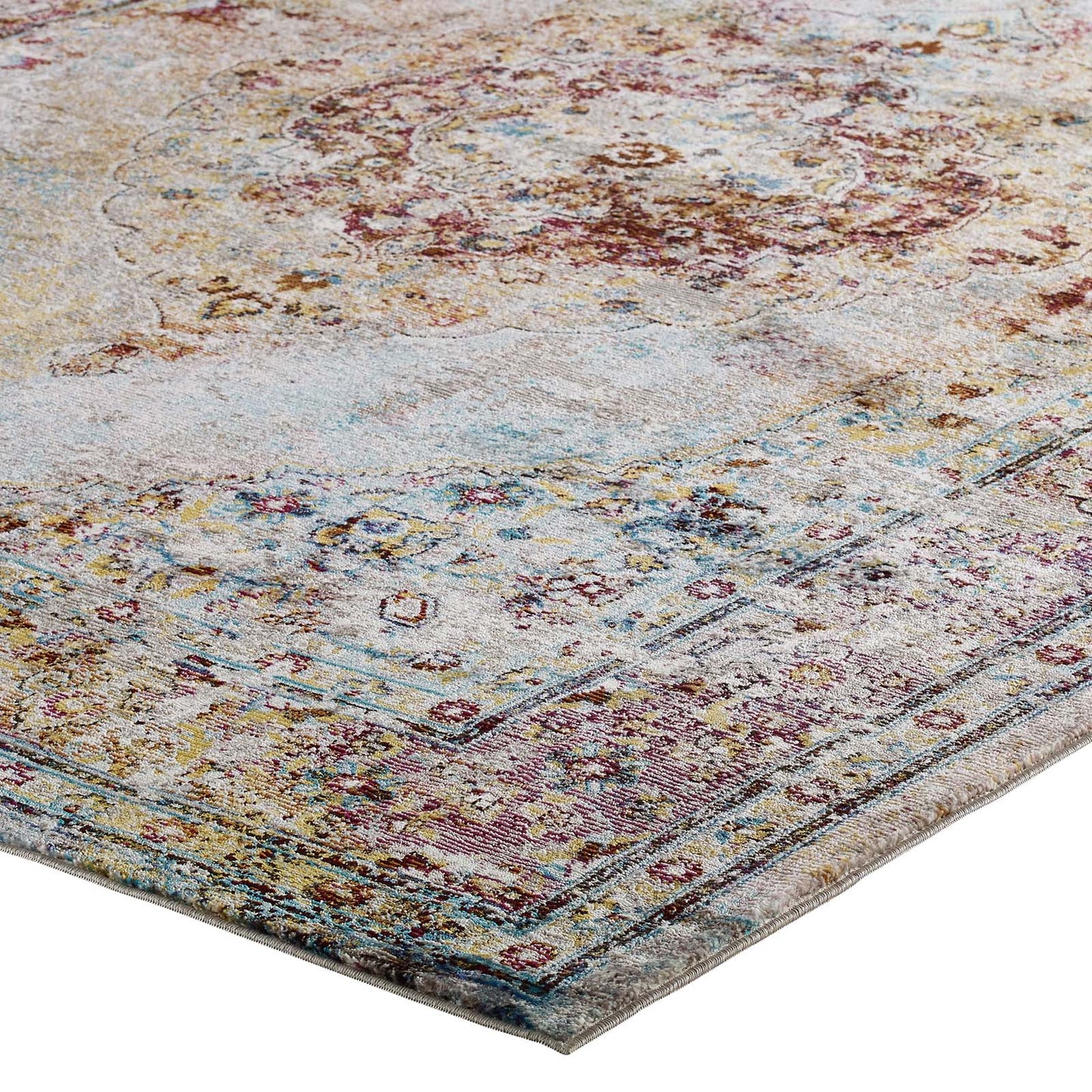 Modway Success Merritt Transitional Distressed Floral Persian Medallion 4x6 Area Rug | Rugs | Modishstore-3
