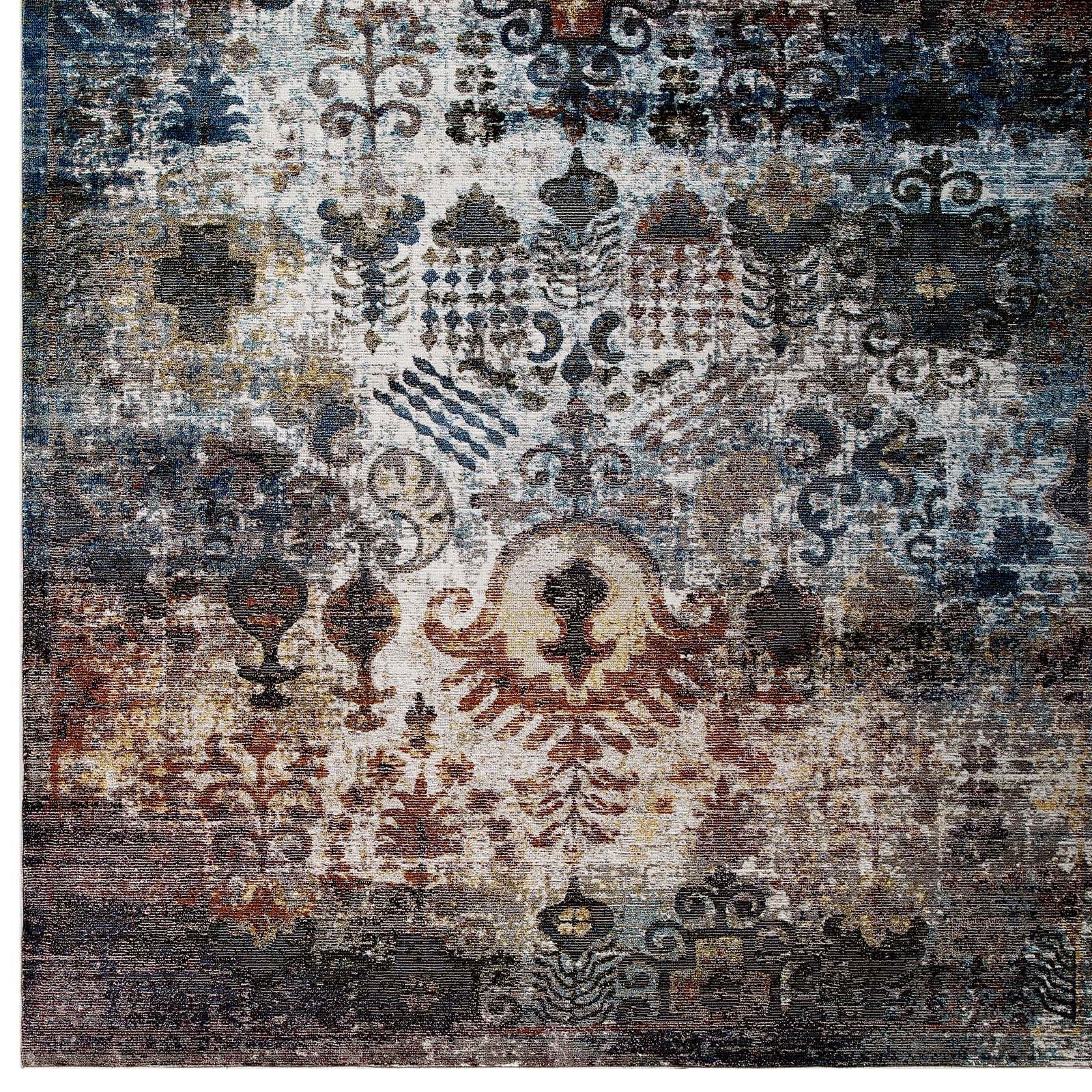 Modway Success Tahira Transitional Distressed Vintage Floral Moroccan Trellis 4x6 Area Rug | Rugs | Modishstore-2
