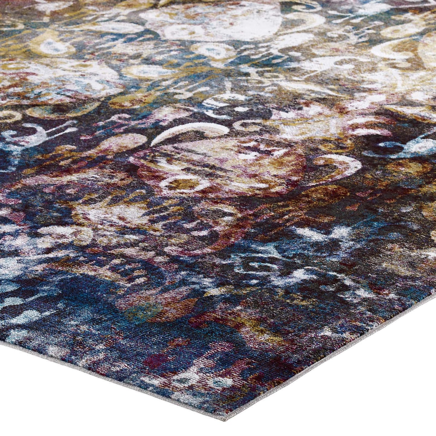 Modway Success Jayla Transitional Distressed Vintage Floral Moroccan Trellis 4x6 Area Rug | Rugs | Modishstore-3