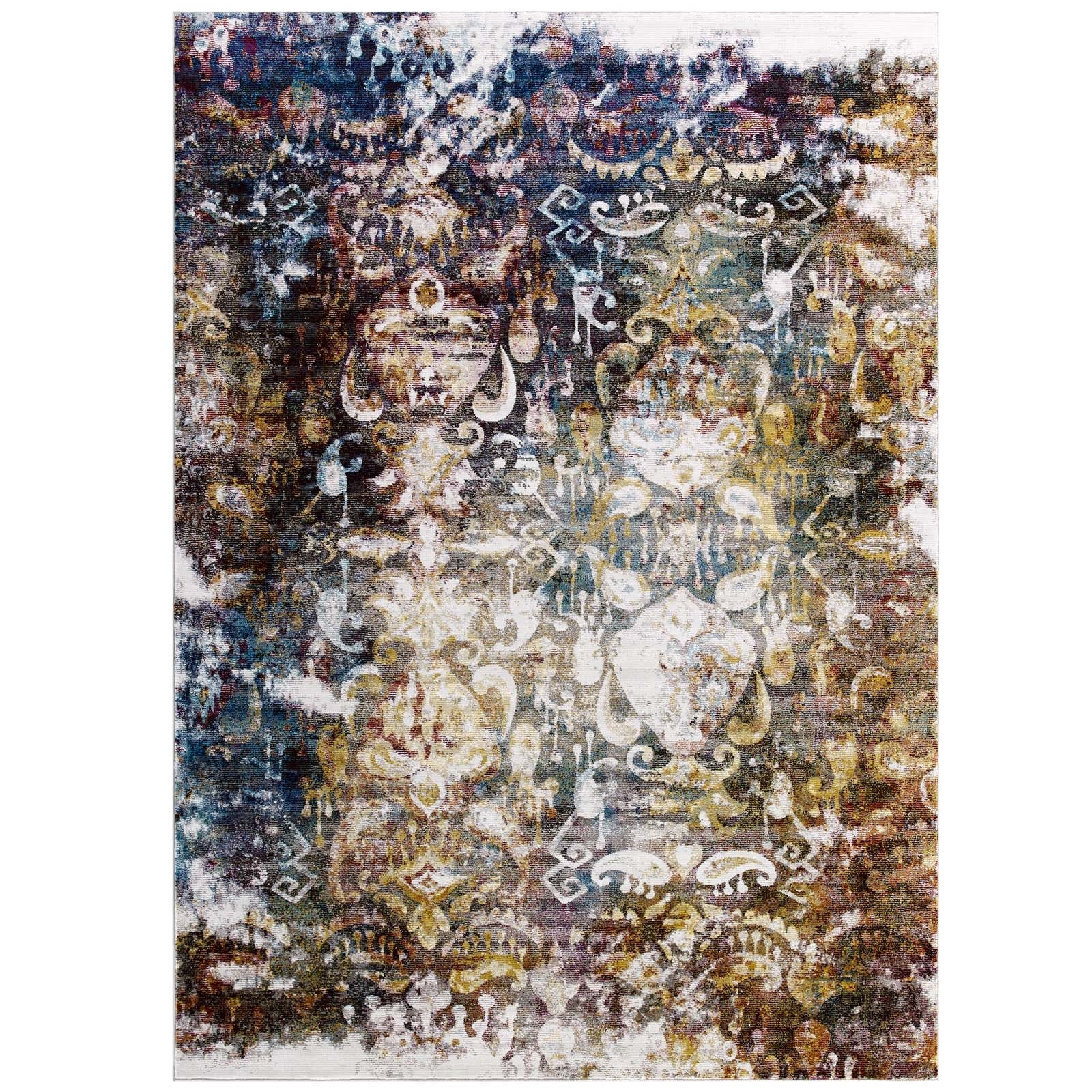 Modway Success Jayla Transitional Distressed Vintage Floral Moroccan Trellis 5x8 Area Rug | Rugs | Modishstore