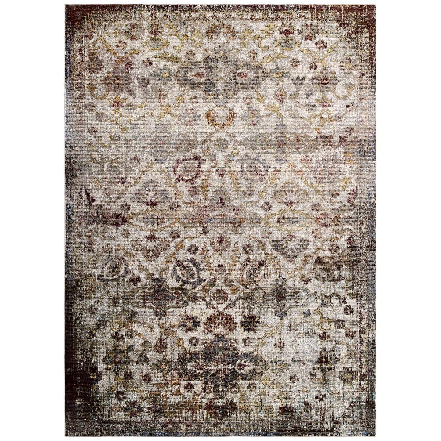 Modway Success Kaede Distressed Vintage Floral Moroccan Trellis 4x6 Area Rug | Rugs | Modishstore