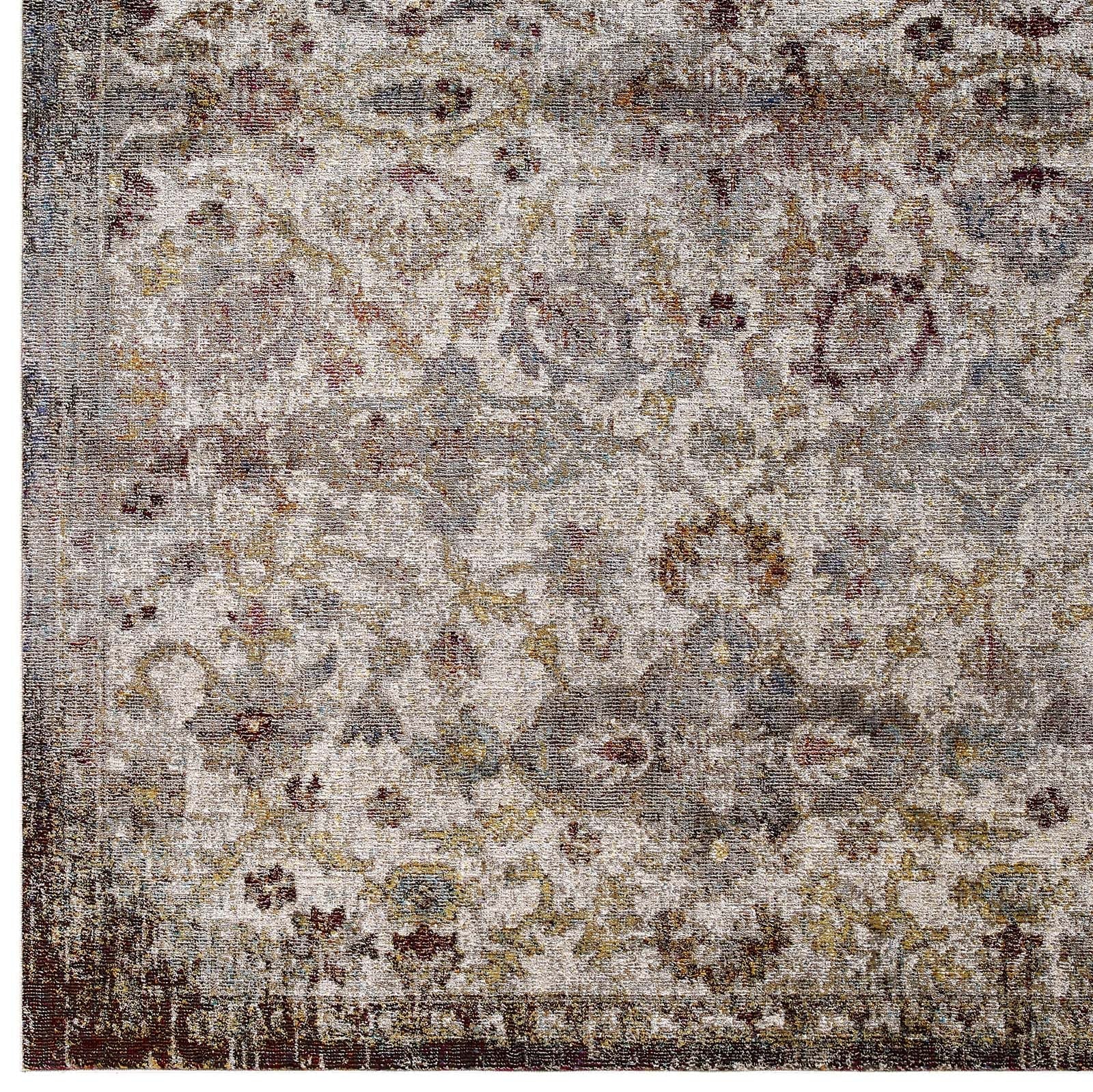 Modway Success Kaede Distressed Vintage Floral Moroccan Trellis 5x8 Area Rug | Rugs | Modishstore-2
