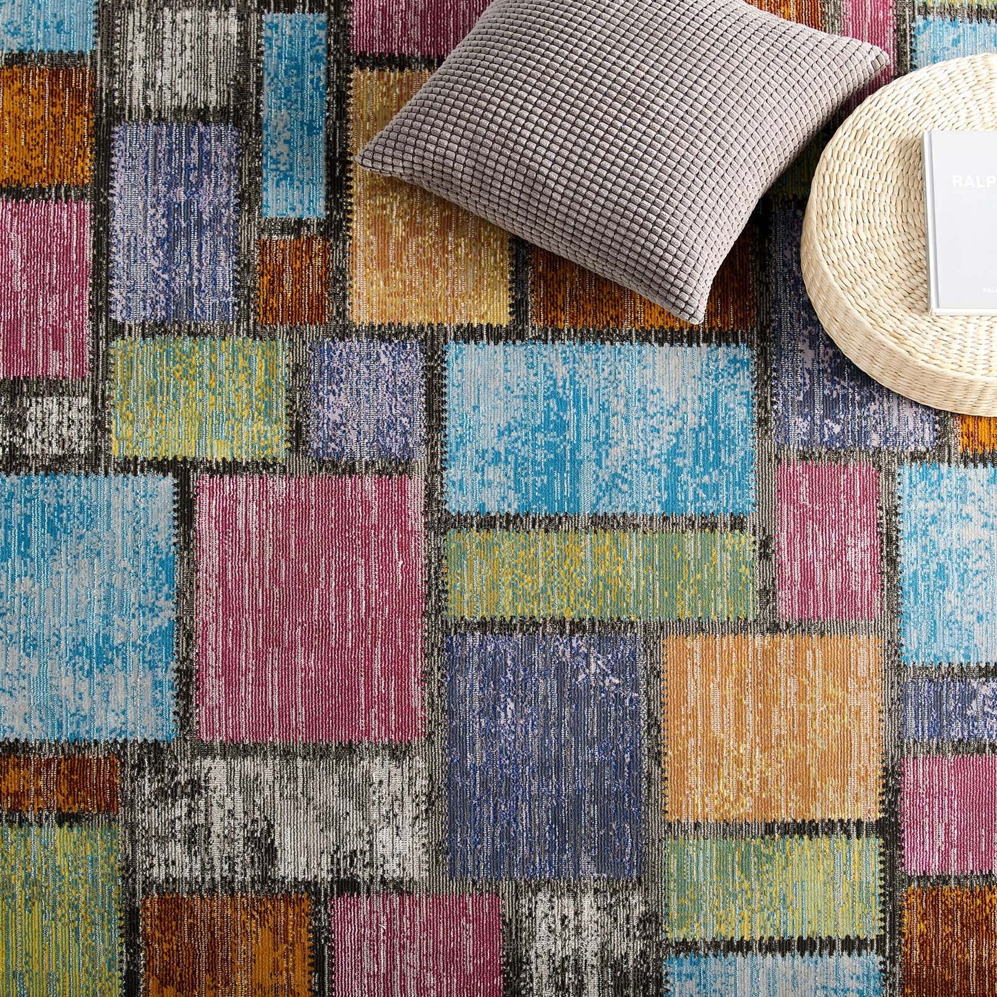 Modway Success Nyssa Abstract Geometric Mosaic 5x8 Area Rug Multicolored