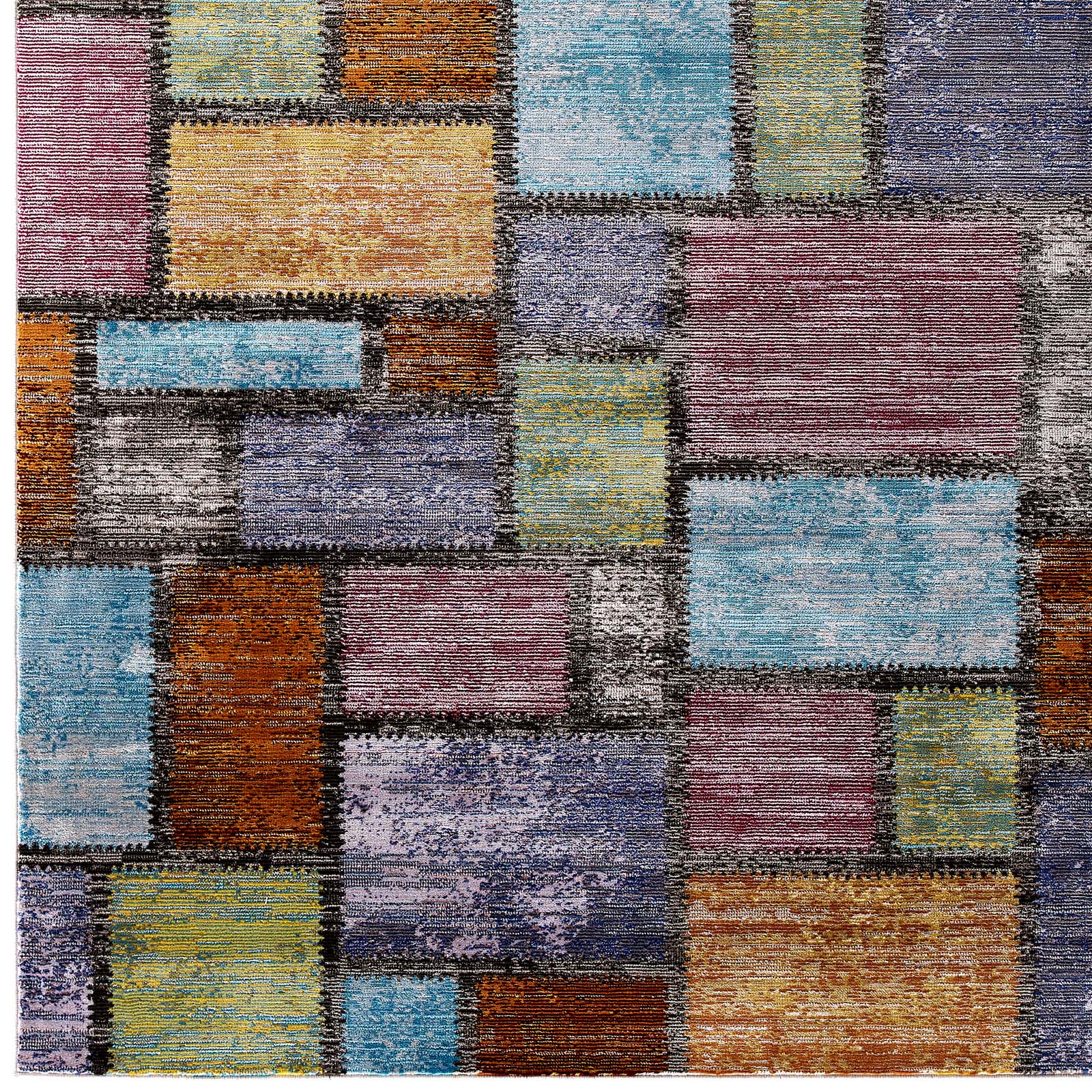 Modway Success Nyssa Abstract Geometric Mosaic 8x10 Area Rug Multicolored | Rugs | Modishstore-3