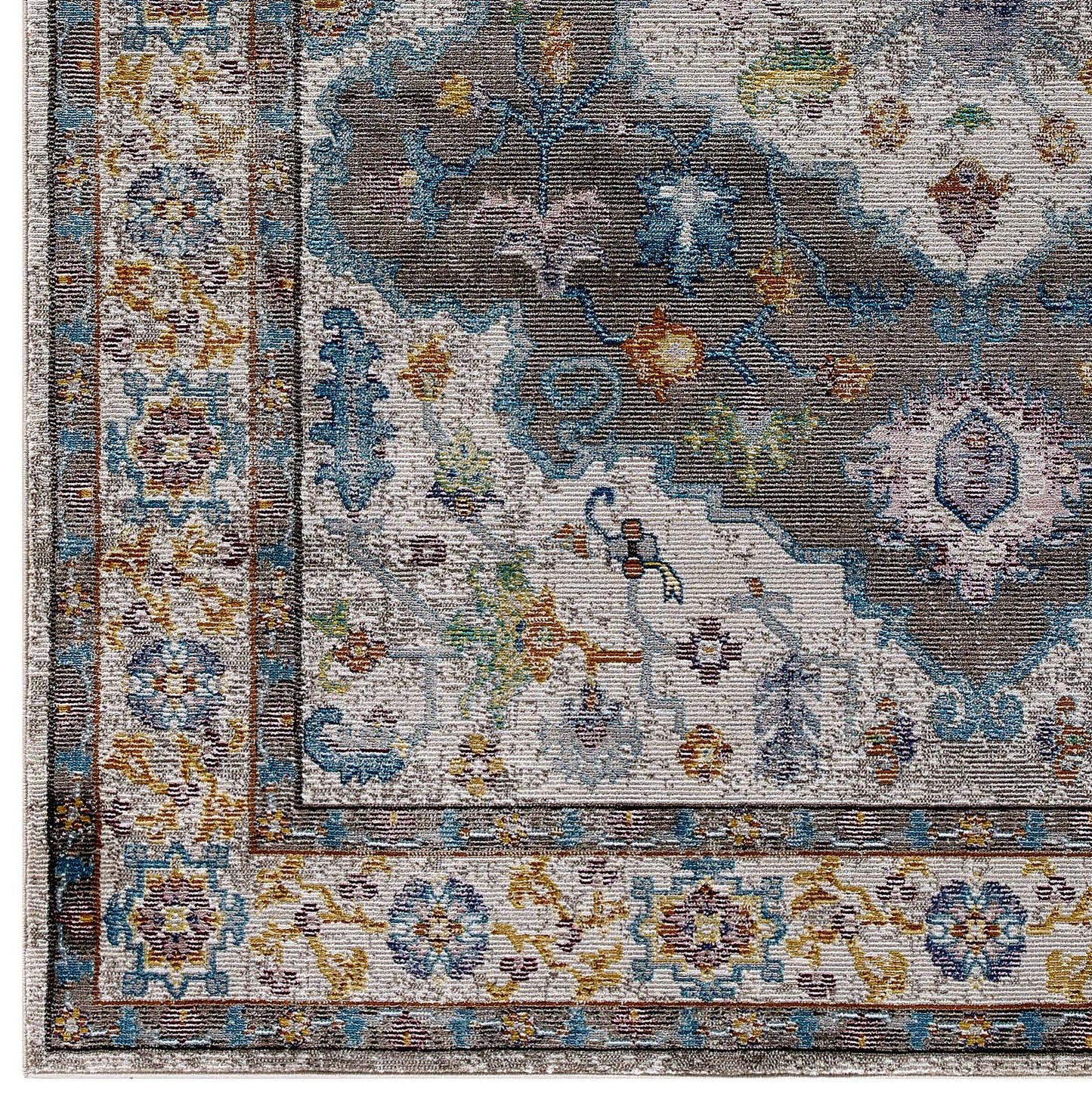 Modway Success Anisah Distressed Vintage Floral Persian Medallion 4x6 Area Rug
