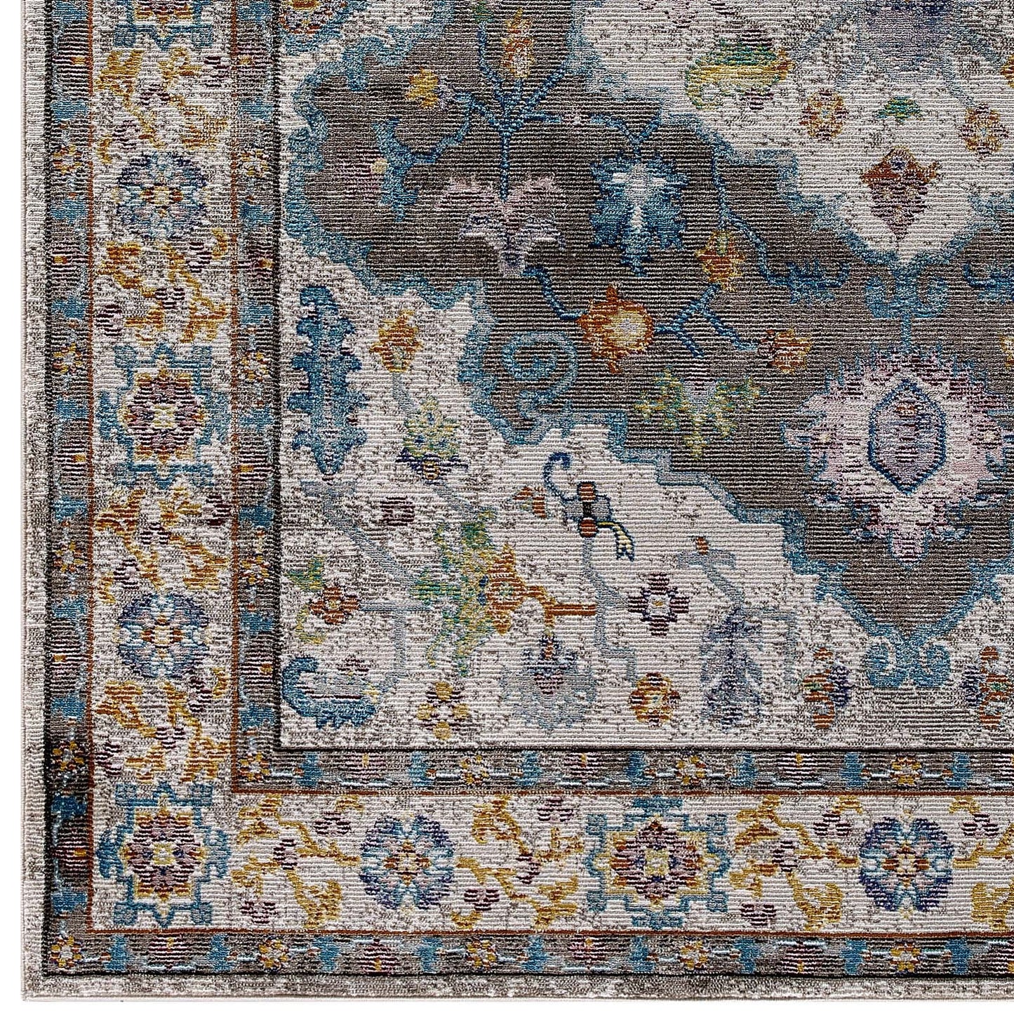 Modway Success Anisah Distressed Floral Persian Medallion 5x8 Area Rug | Rugs | Modishstore-2