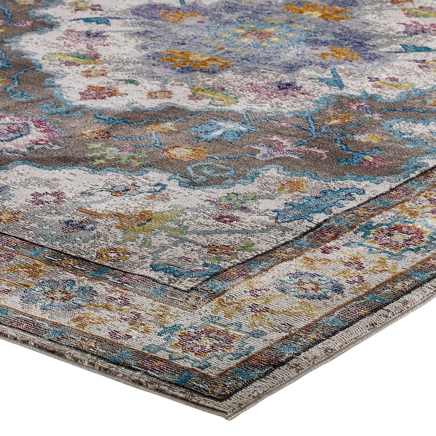 Modway Success Anisah Distressed Vintage Floral Persian Medallion 5x8 Area Rug