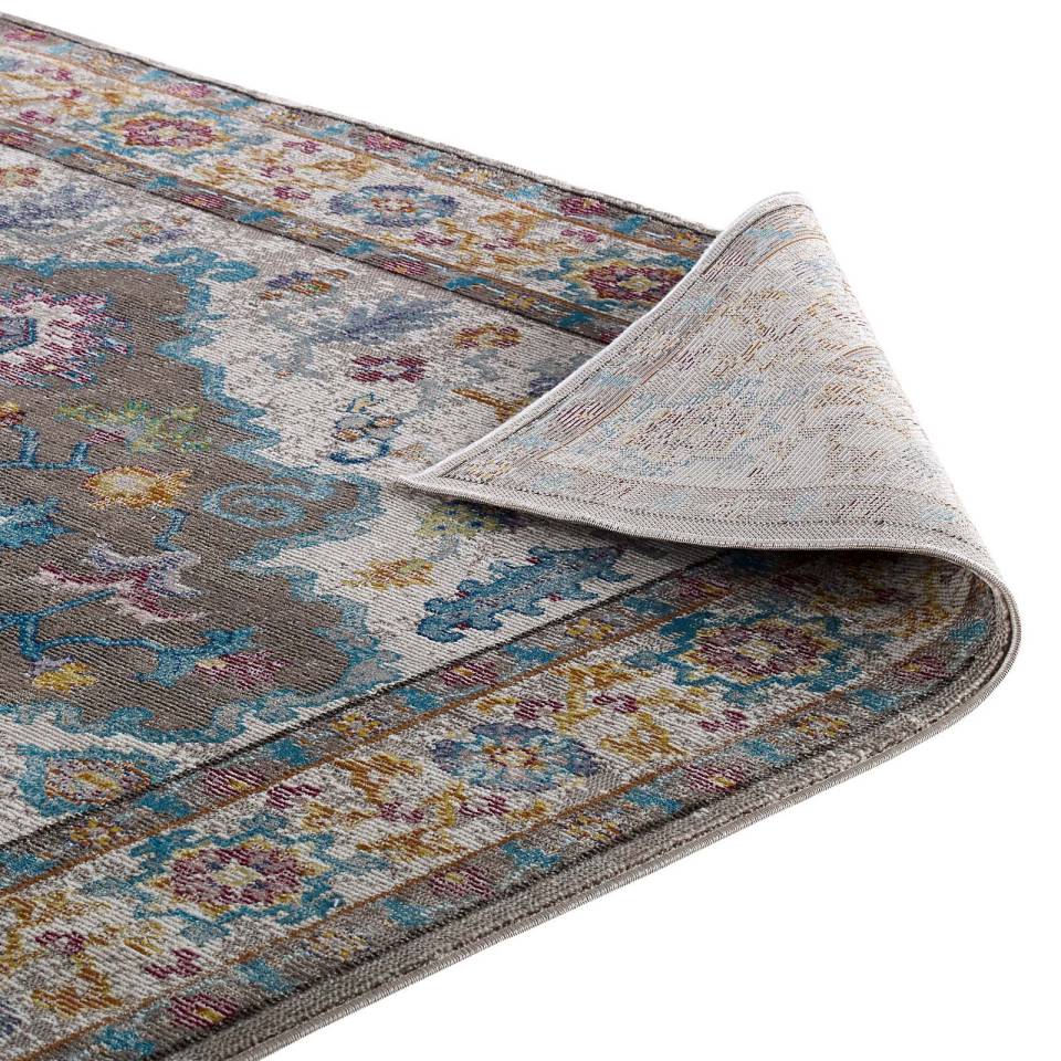 Modway Success Anisah Distressed Floral Persian Medallion 8x10 Area Rug | Rugs | Modishstore-5