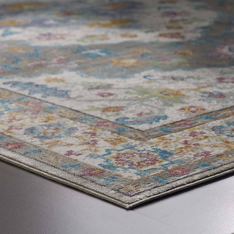 Modway Success Anisah Distressed Floral Persian Medallion 8x10 Area Rug | Rugs | Modishstore-6