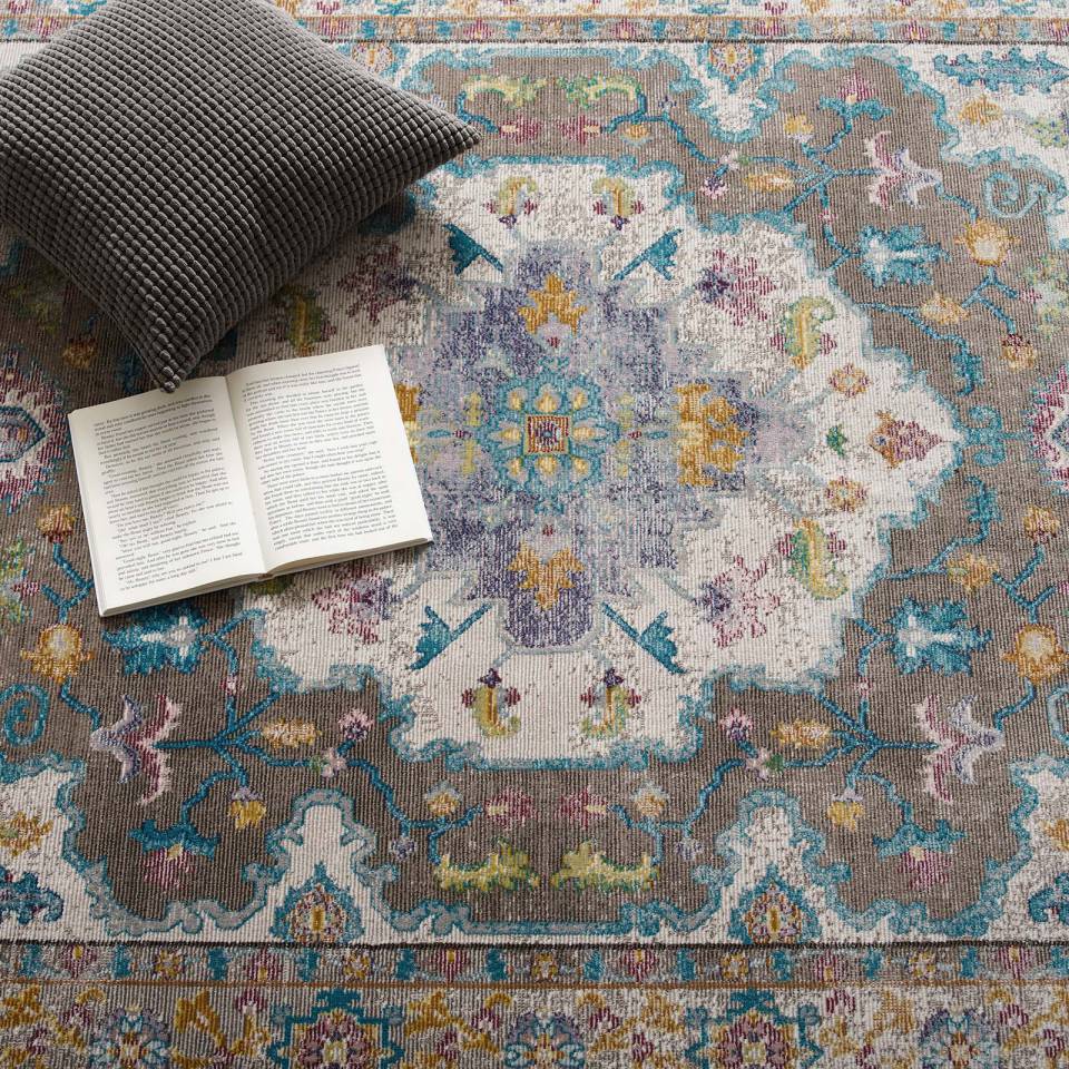Modway Success Anisah Distressed Floral Persian Medallion 8x10 Area Rug | Rugs | Modishstore-8