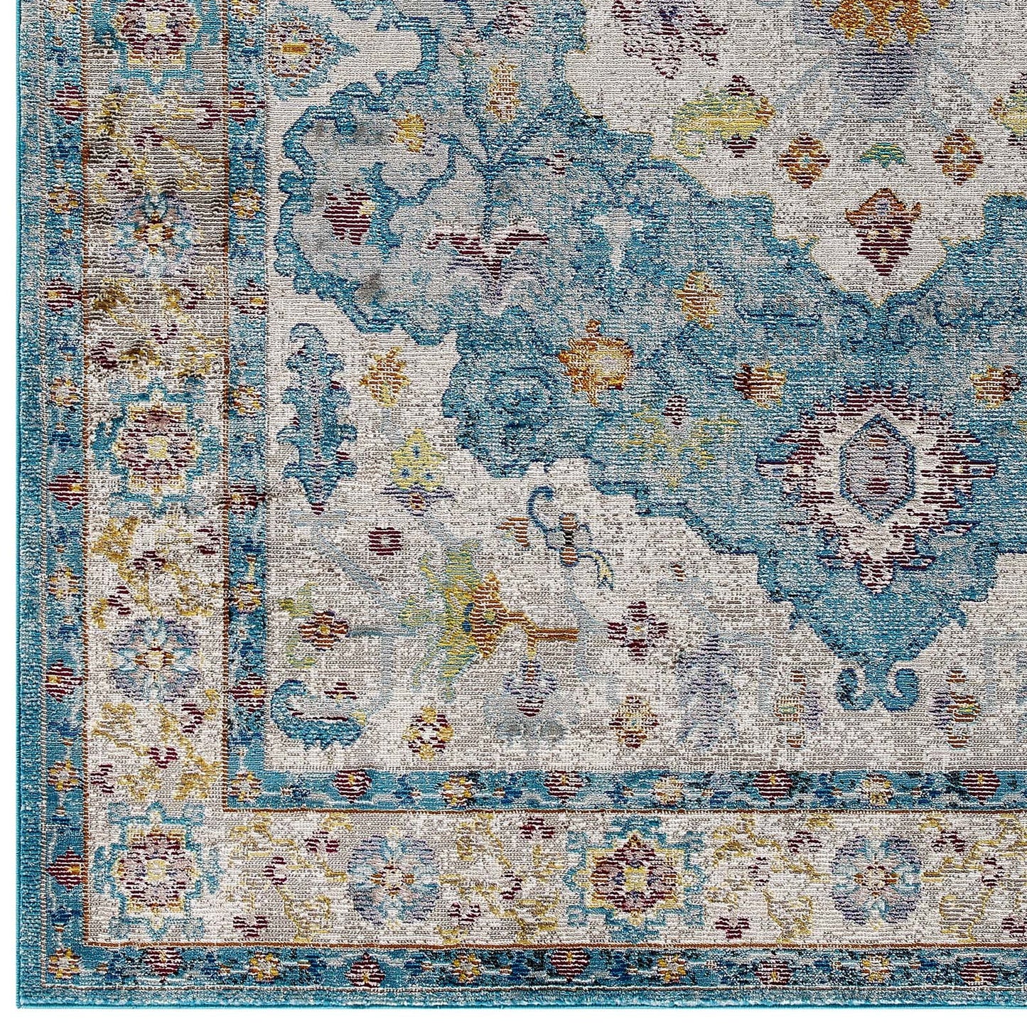 Modway Success Anisah Distressed Vintage Floral Persian Medallion 4x6 Area Rug