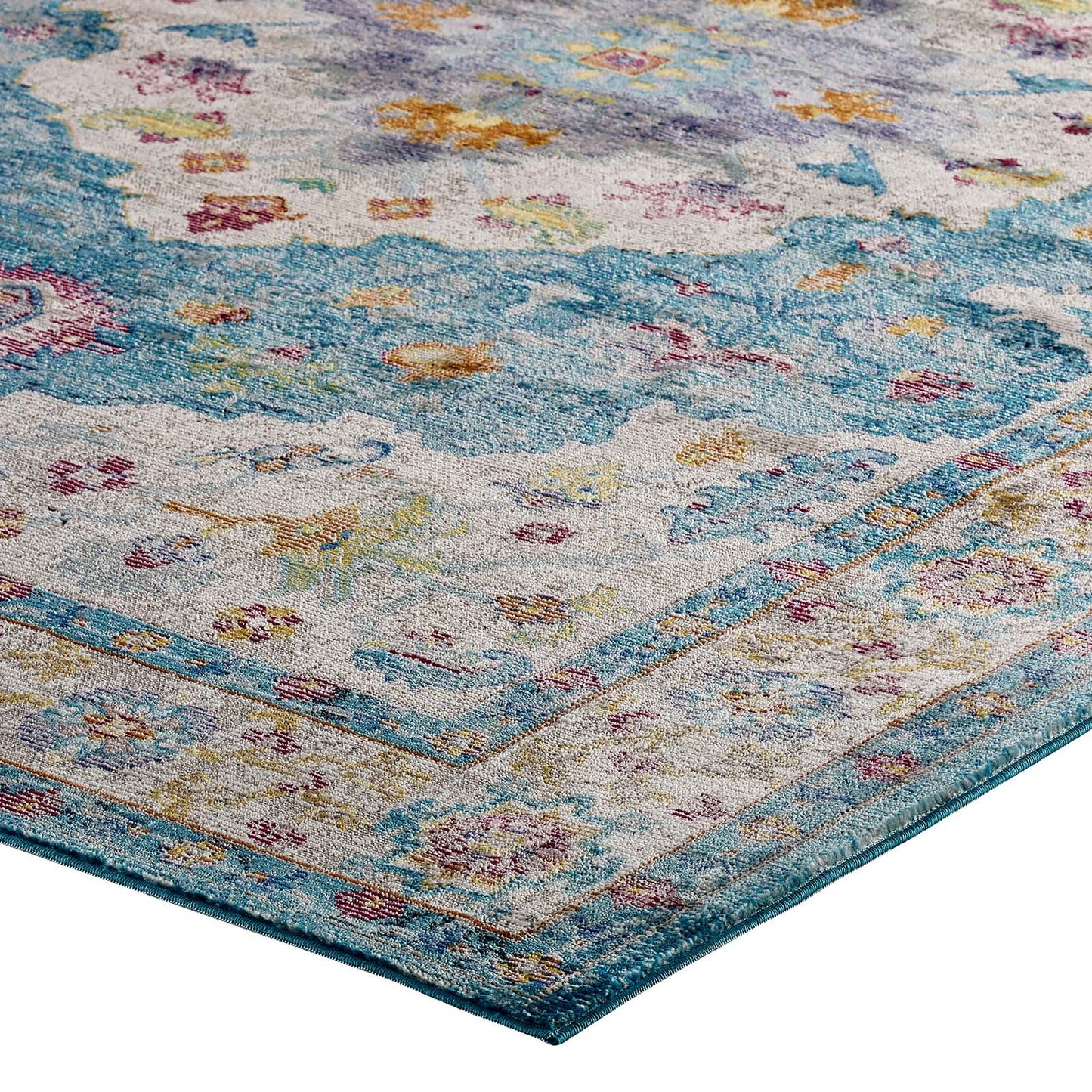 Modway Success Anisah Distressed Vintage Floral Persian Medallion 4x6 Area Rug