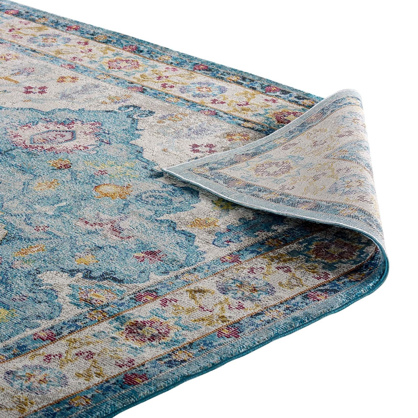 Modway Success Anisah Distressed Vintage Floral Persian Medallion 4x6 Area Rug