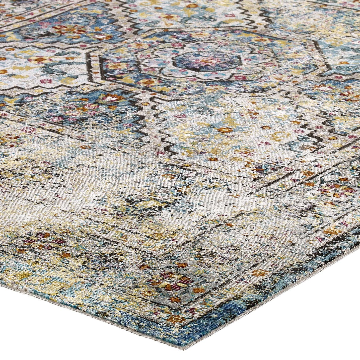 Modway Success Jacinda Distressed Vintage Floral Persian Medallion 5x8 Area Rug | Rugs | Modishstore-3