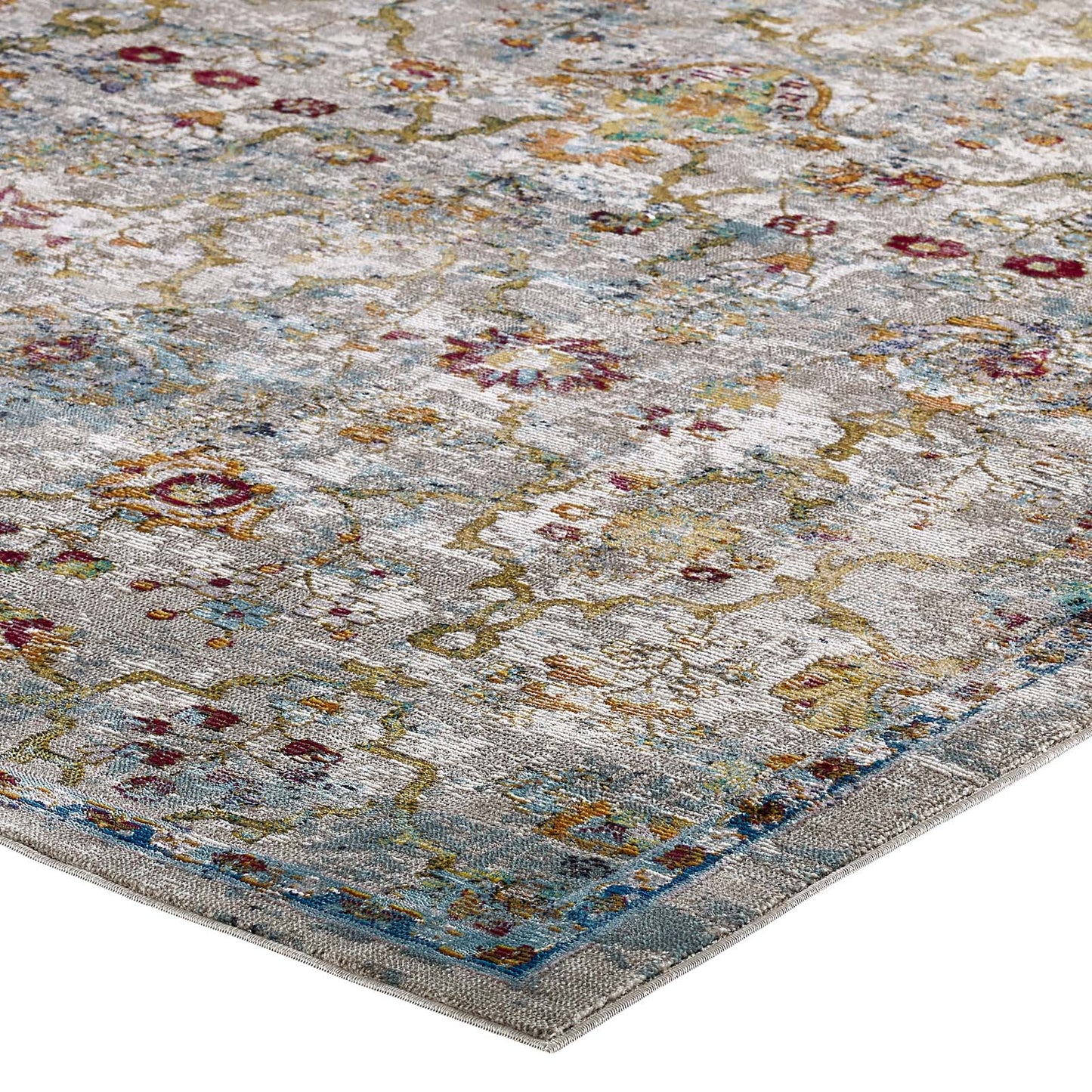 Modway Success Manuka Distressed Vintage Floral Lattice 4x6 Area Rug | Rugs | Modishstore-3