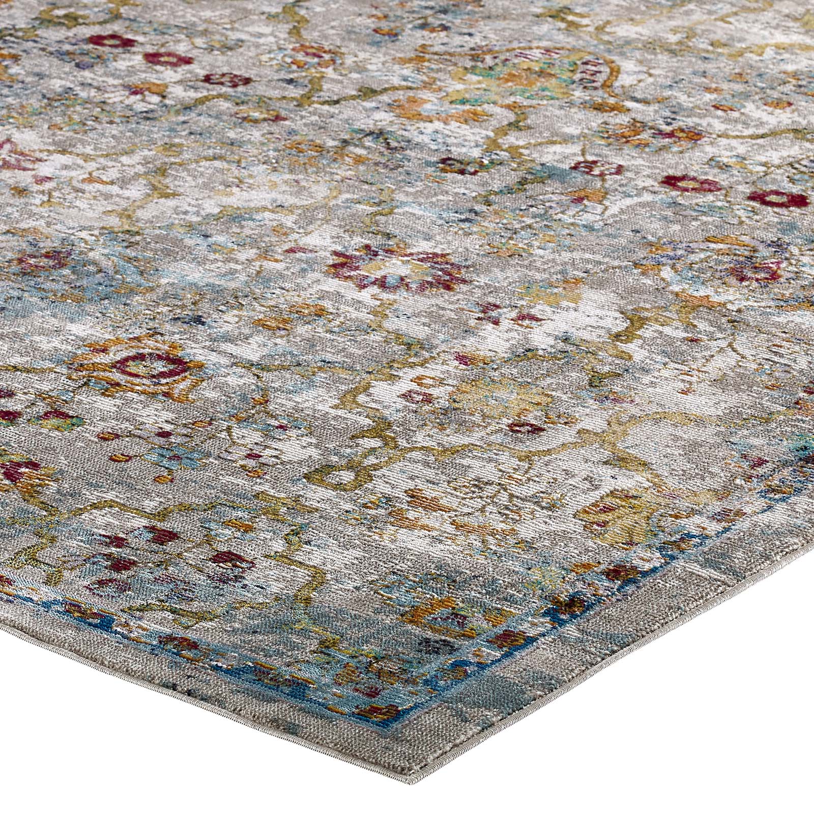 Modway Success Manuka Distressed Vintage Floral Lattice 4x6 Area Rug | Rugs | Modishstore-3