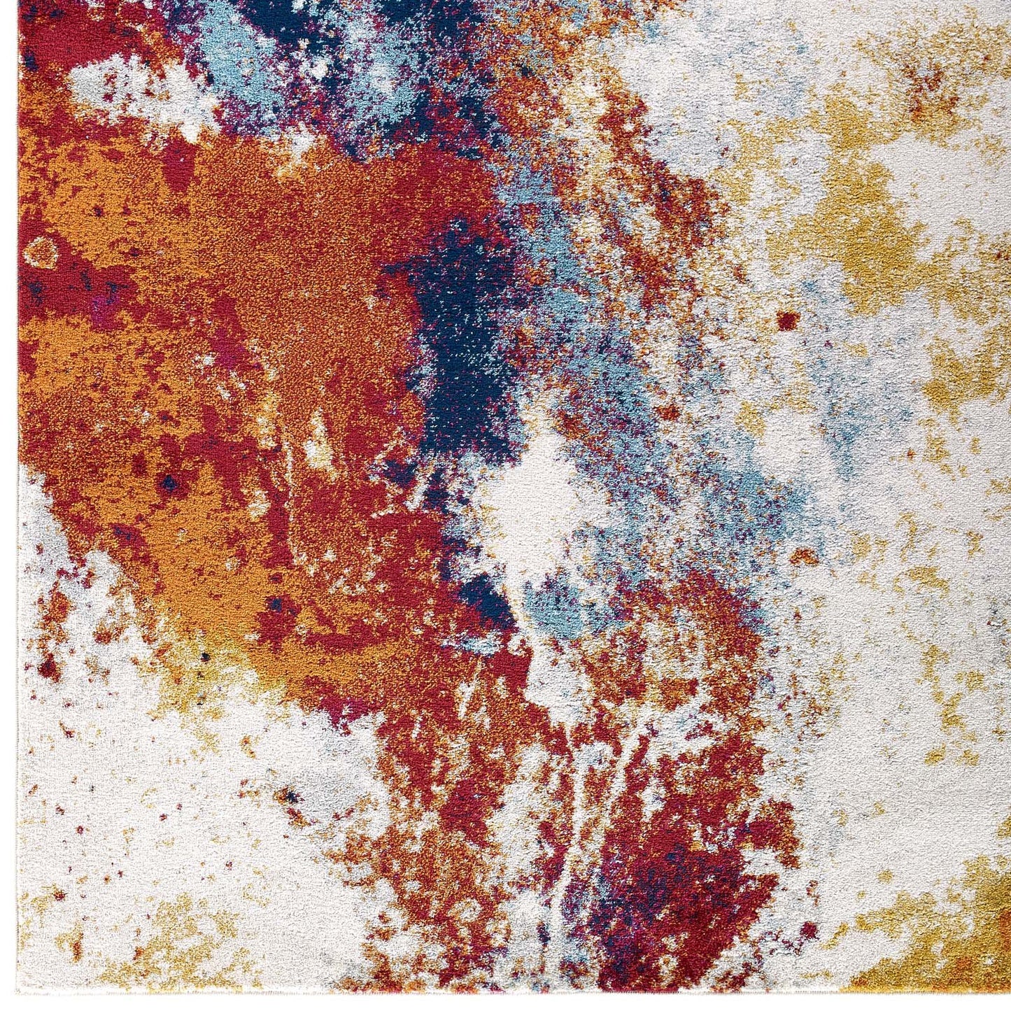 Modway Entourage Adeline Contemporary Modern Abstract 8x10 Area Rug Red, Orange, Yellow, Blue, Ivory