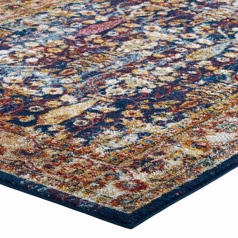 Modway Entourage Jessa Distressed Vintage Floral Lattice 8x10 Area Rug | Rugs | 