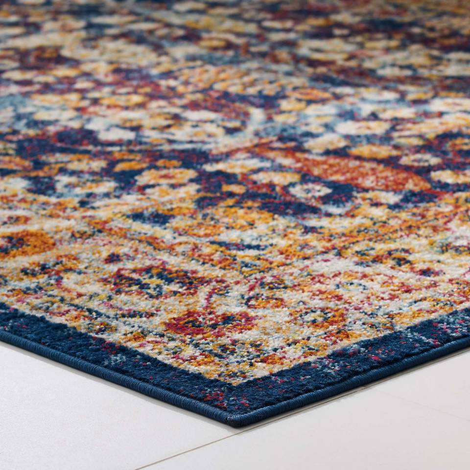 Modway Entourage Jessa Distressed Vintage Floral Lattice 8x10 Area Rug | Rugs | 
