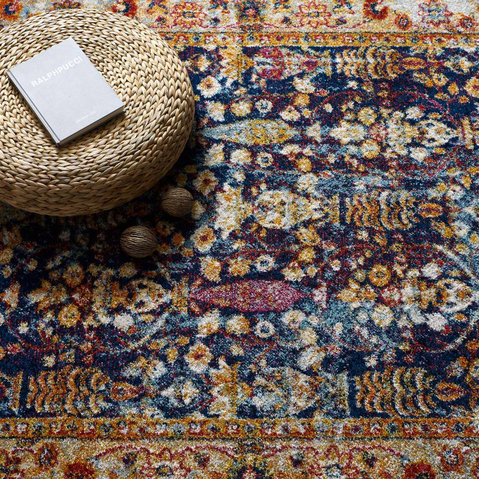 Modway Entourage Jessa Distressed Vintage Floral Lattice 8x10 Area Rug | Rugs | 