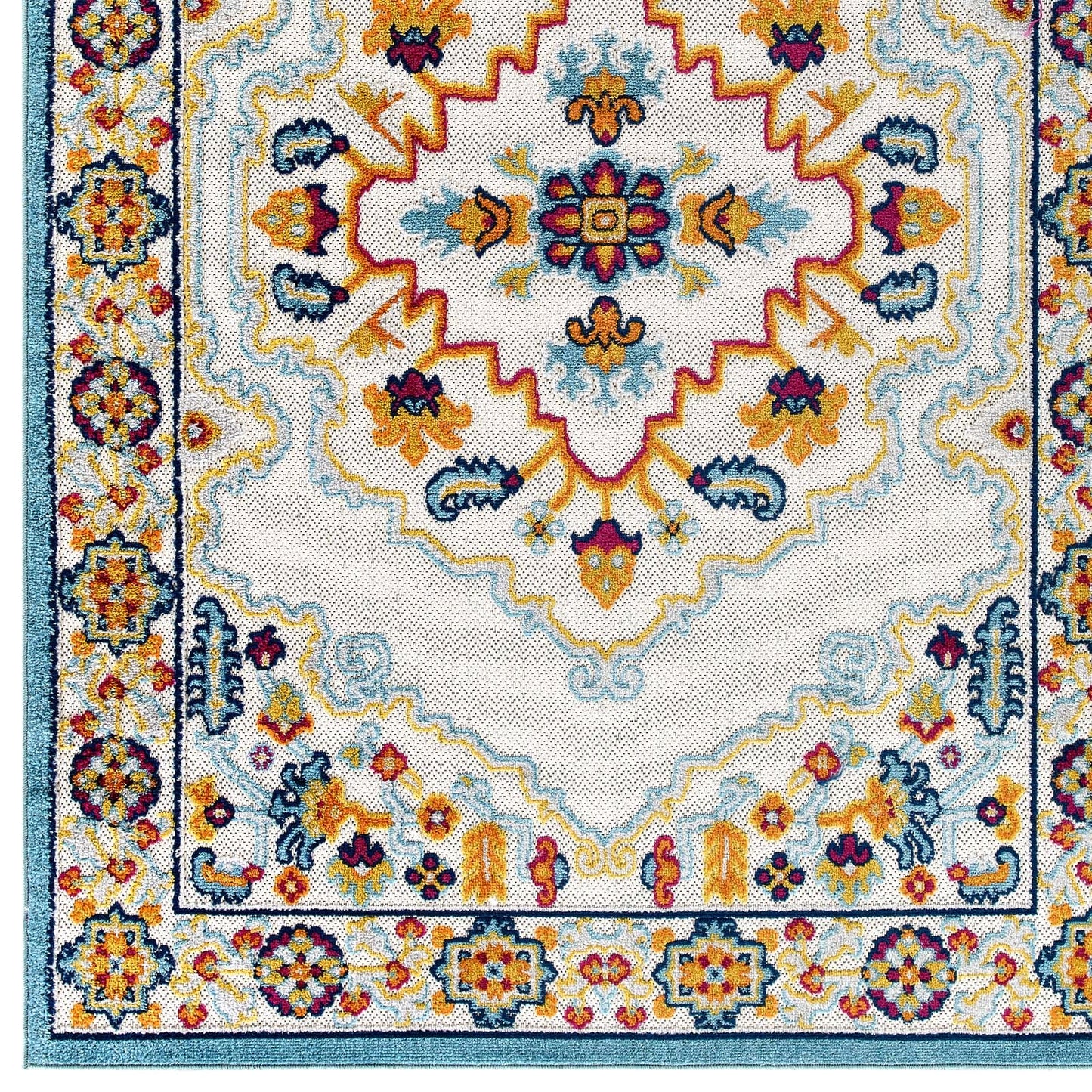 Modway Reflect Ansel Distressed Floral Persian Medallion 5x8 Indoor and Outdoor Area Rug | Rugs | Modishstore-2