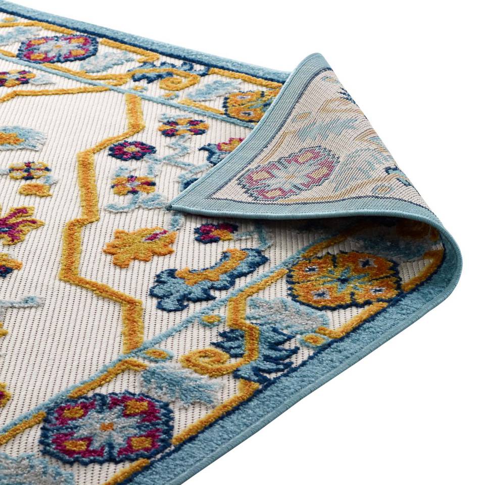 Modway Reflect Freesia Distressed Floral Persian Medallion 8x10 Indoor and Outdoor Area Rug | Rugs | Modishstore-5