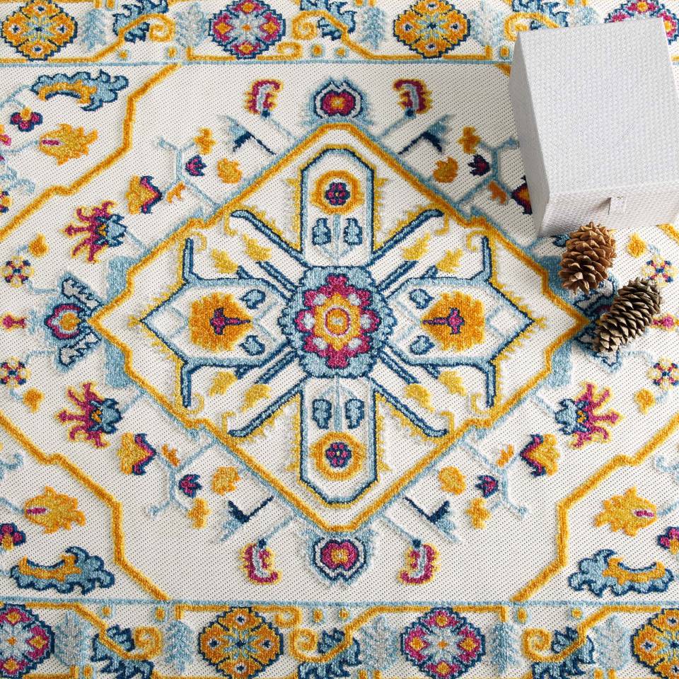 Modway Reflect Freesia Distressed Floral Persian Medallion 8x10 Indoor and Outdoor Area Rug | Rugs | Modishstore-6