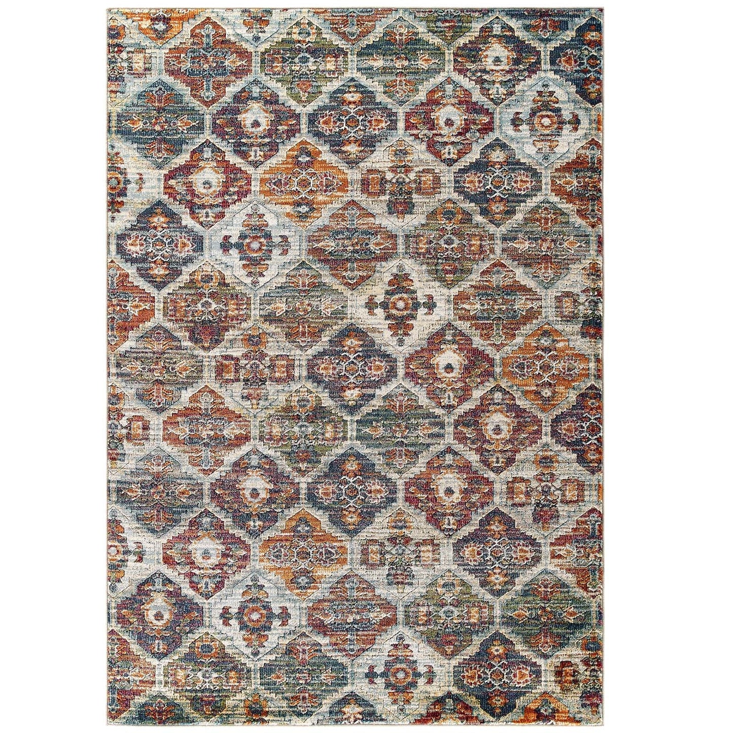 Modway Tribute Azalea Distressed Vintage Floral Lattice 5x8 Area Rug | Rugs | Modishstore