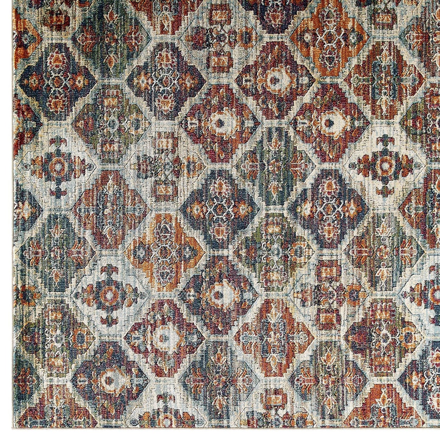 Modway Tribute Azalea Distressed Vintage Floral Lattice 5x8 Area Rug | Rugs | Modishstore-2